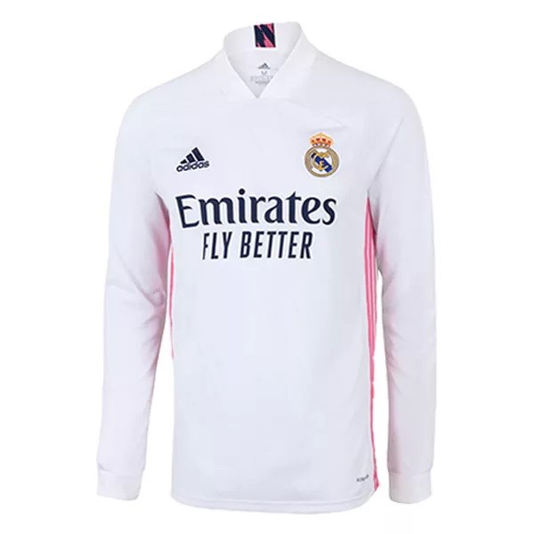 Tailandia Camiseta Real Madrid 1ª Kit ML 2020 2021 Blanco